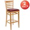 Emma and Oliver Bar Stools | Set of 2 Wood Bar Stools with Back